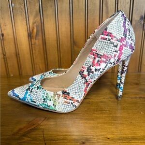 Steve Madden Multicolor Snakeskin Pointed-Toe Heels Pumps – Size 9
